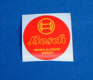 Bosch Batterieaufkleber alte Schrift rot/gelb gebraucht aus Altbestand