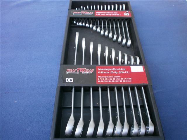 Kraftwelle Ring-Maulschlüssel Satz 25 teilig